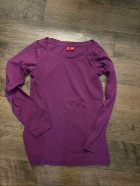 Esprit Women's Long Sleeve Scoop Neck Top - Plum Purple